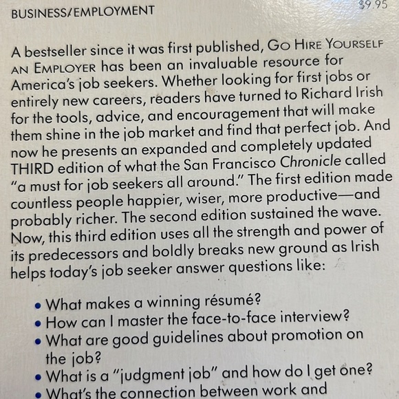 Go Hire Yourself an Employer paperback book
by Richard K. Irish - Picture 15 of 15